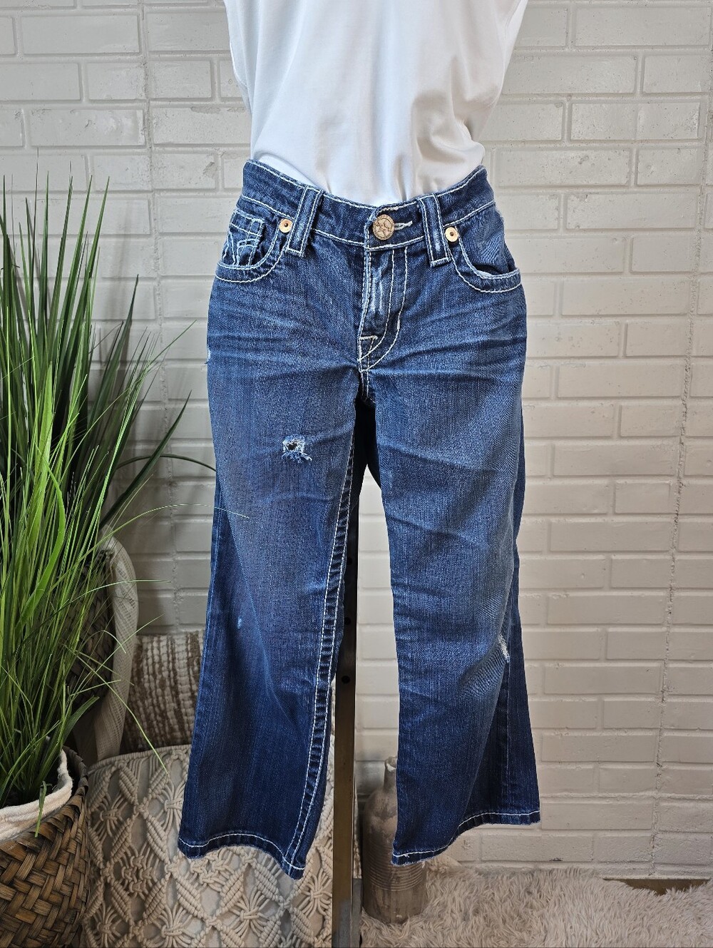 Vintage Big Star Low Rise Denim Capri Jeans Medium Wash Size 29